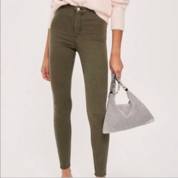 Topshop Moto | Leigh Ankle Skinny Jeans | Olive Green | Women’s | 26 - Picture 2 of 5